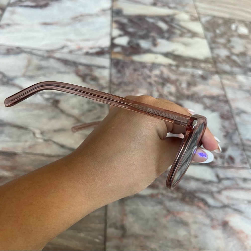 New Saint Laurent Pink Clear Sunglasses - Picture 4 of 7